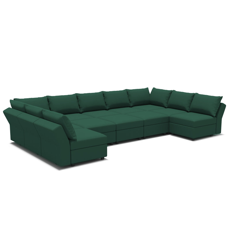 Canapé modulaire rembourré avec rangement BOX MODULE STO SOFA 12 pièces, Forest Green Chenille
