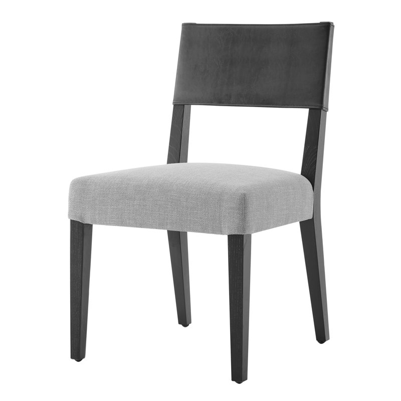 Brazile 20'' H Upholstered Side Chair, Black, Borneo Black/Meridien Gray