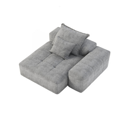 Canapé modulaire surdimensionné moderne avec tissu chenille étincelant, coussins moelleux et aucun assemblage requis