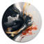 Or, formes modernes, peinture abstraite, art mural rond en métal-88628841
