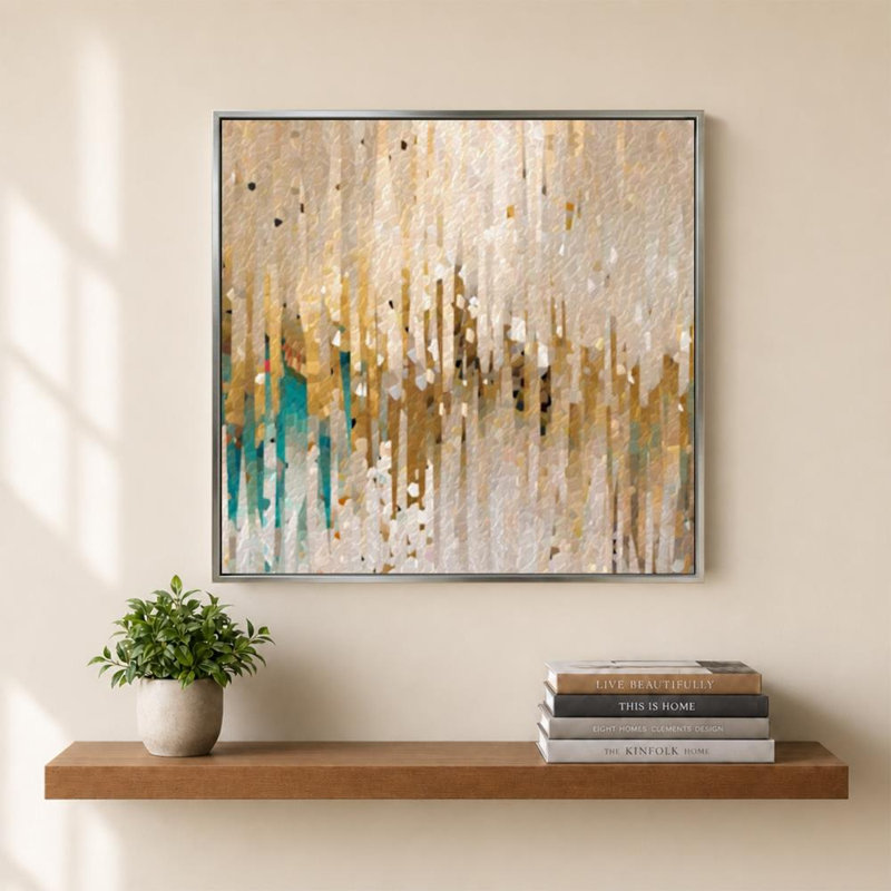 «Jeremiah 17: 9 Hidden Profondeurs» par Mark Lawrence - impression sur toile, H 36 po x l 36 po, Cadre plat flottant, Argent