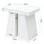 Table d'appoint moderne blanche avec base trapézoïdale pour petits espaces, salon, chambre à coucher