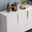 59.1" Minimalist Credenza with Storage, Modern Accent Modular Media Console Cabinet, Sideboard Buffet Cabinet for Living Room Kitchen Dining Room Entryway-2114091017