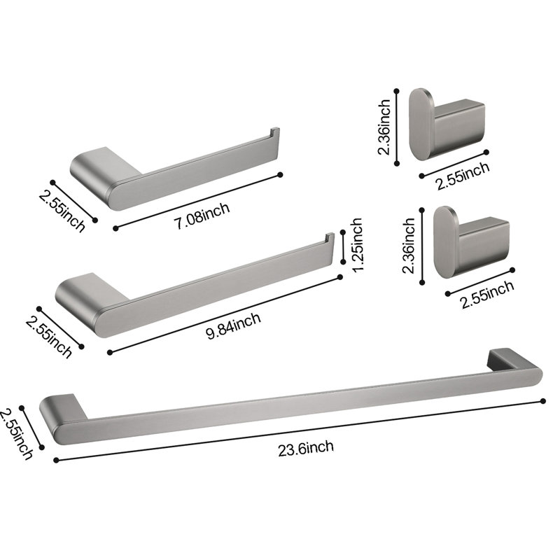 5 pièces de quincaillerie de salle de bain, matériau 304, Scratch-Build, Perspectives modernes, ensemble de trousse d'assemblage facile à installer pour différentes pièces, 304, robuste et élégant, facile à installer