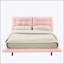 Cadre de lit flottant pour grand lit avec lumières DEL, plateforme en cuir d'unité centrale, tête de lit capitonnée, assemblage facile, aucun sommier tapissier requis, rose-36242215