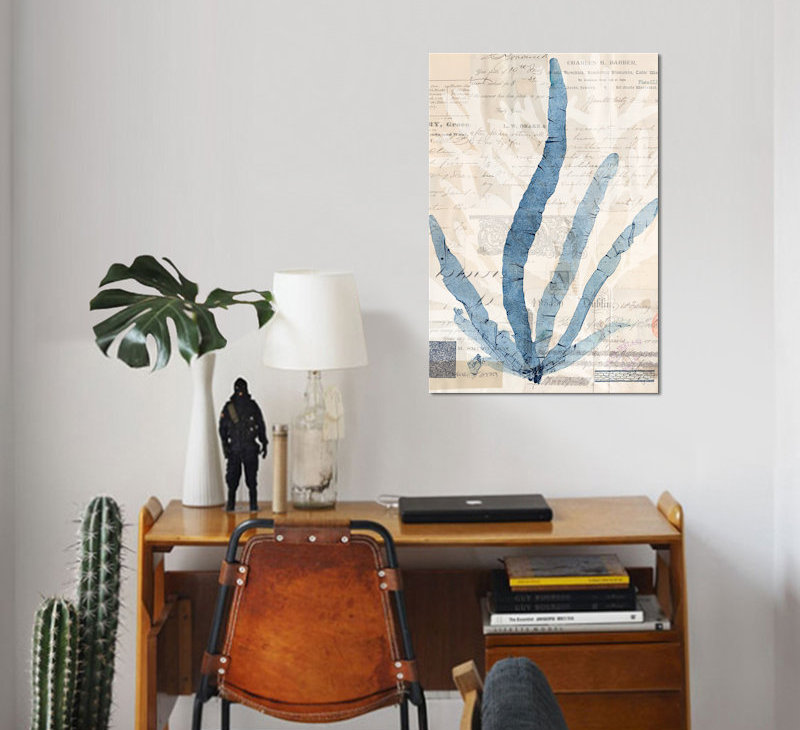 «Seaweed Arrangement II», reproduction d'impression sur toile tendue, H 12 po x l 8 po x P 0,75 po, Toile tendue
