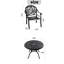 Ensemble de 3 meubles de patio en aluminium coulé avec coussins bruns
