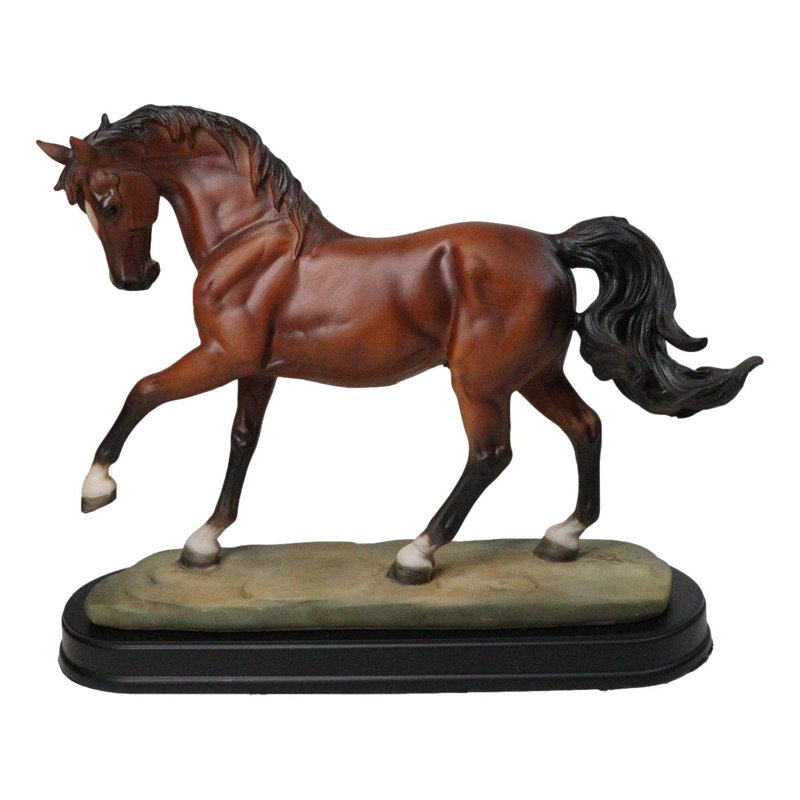 Figurine cheval de châtaignier brun Western