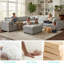 Oversized Upholstered Sectional Sofa, Modular Cloud Sectional Couch With Ottoman-1388764468