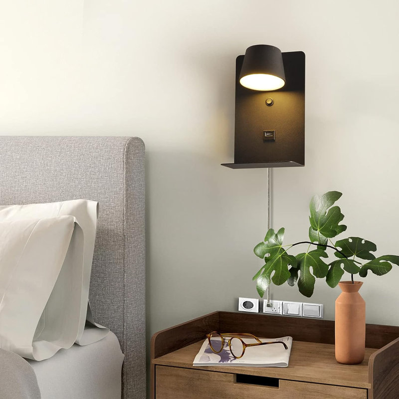 Aluminum LED Plug-in Armed Sconce