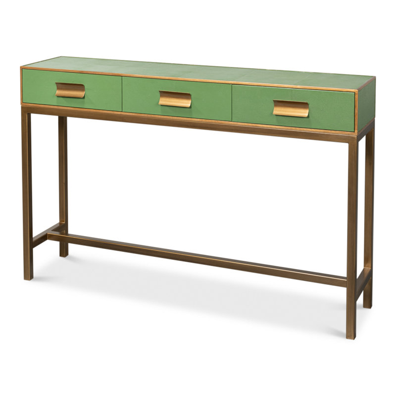 Shagreen 54'' W Console Table, Green