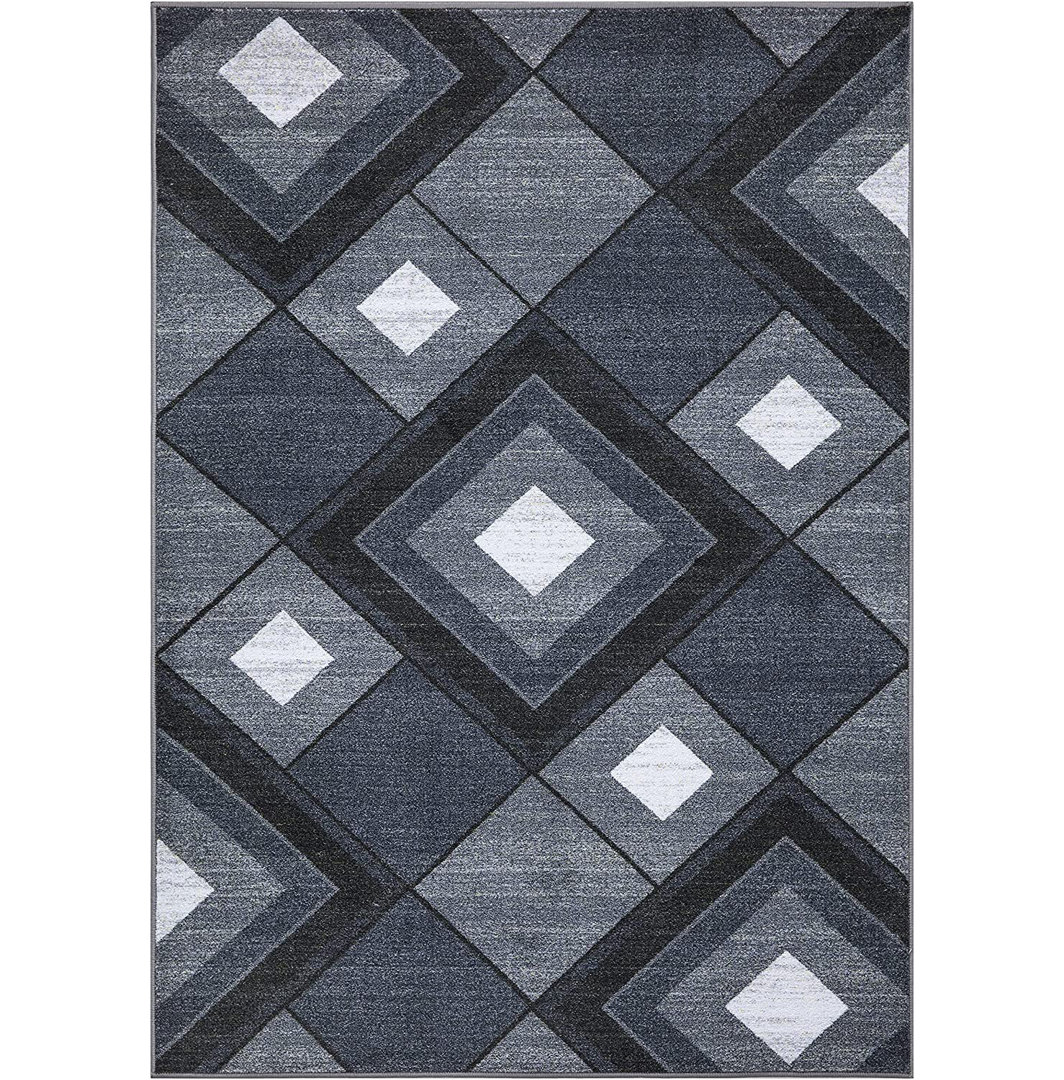 Non-Slip Grey Area Rug – Modern Washable Carpet Runner, Living Room Rug, Bedroom Carpet, Hallway & Kitchen Floor Mat, Entryway Door Mat
