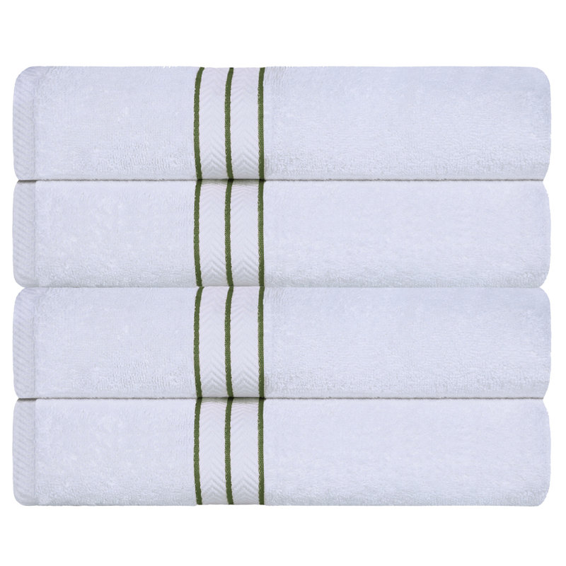Josann Turkish Cotton Ultra-Plush Solid 4 Piece Bath Towel Set, Forest Green