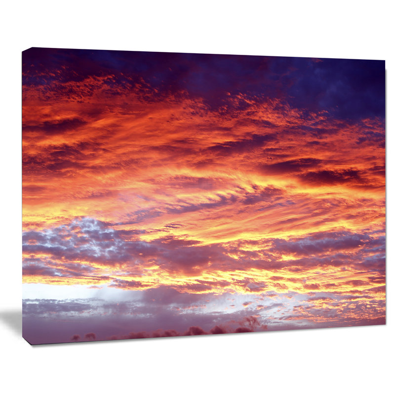 «Colorful Sunset Skies with Clouds», reproduction de photo sur toile tendue, H 20 po x l 20 po x P 1 po