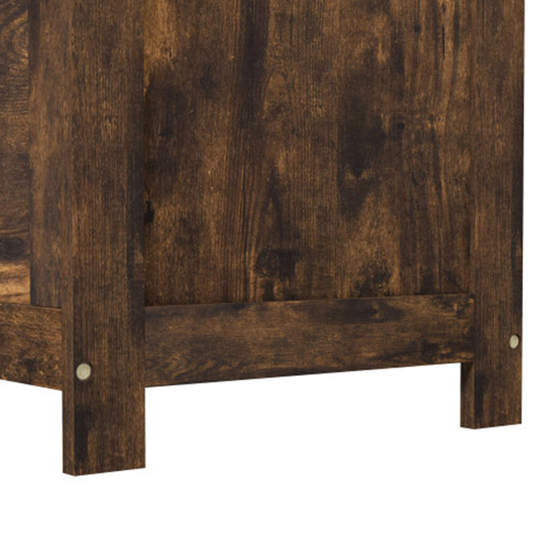 Coffre de rangement 29,9 po avec 2 charnières de sécurité, boîte en bois HOMcom, Brun rustique