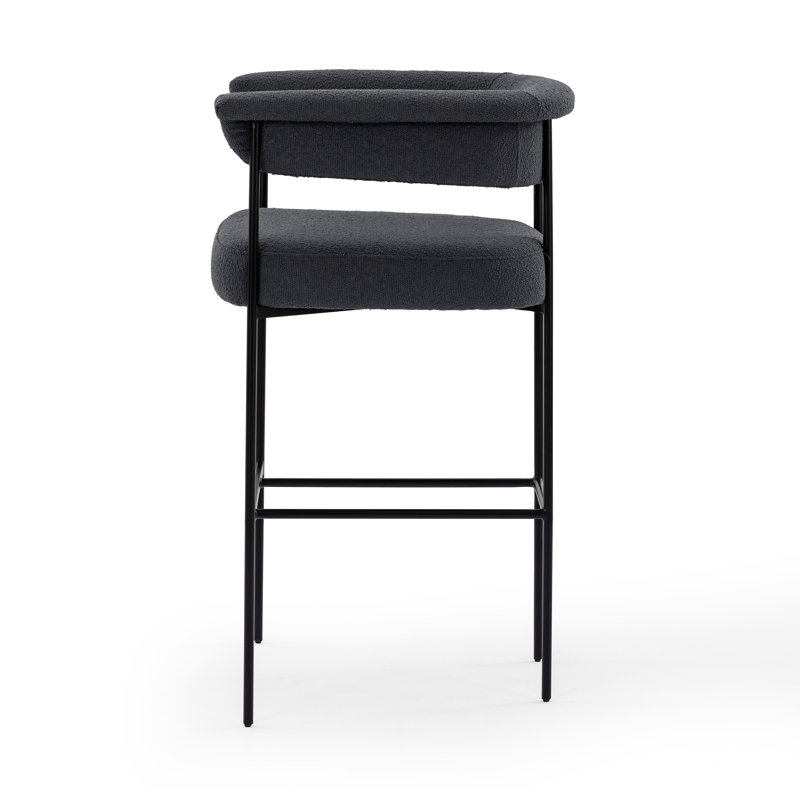 Carrie Upholstered Stool, Counter Stool (26.5" Seat Height), Orly Natural Polyester, Solid