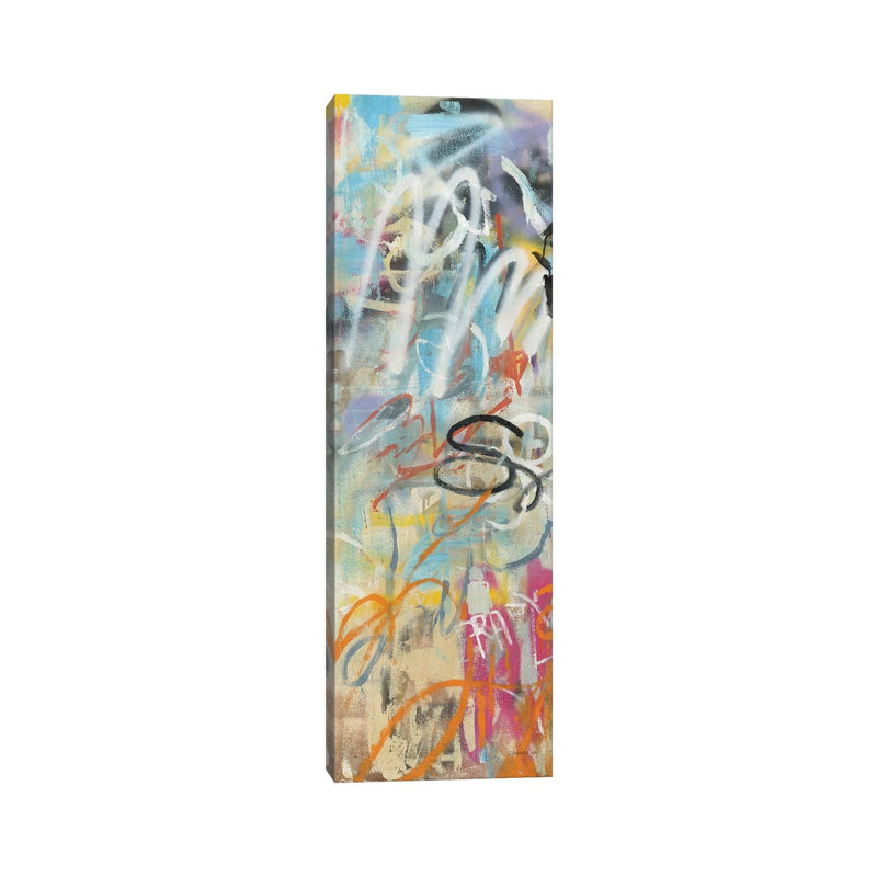 Graffiti Love Panel I by Danhui Nai - Wrapped Canvas Panoramic Painting, 30.48 cm H x 91.44 cm W x 1.91 cm D