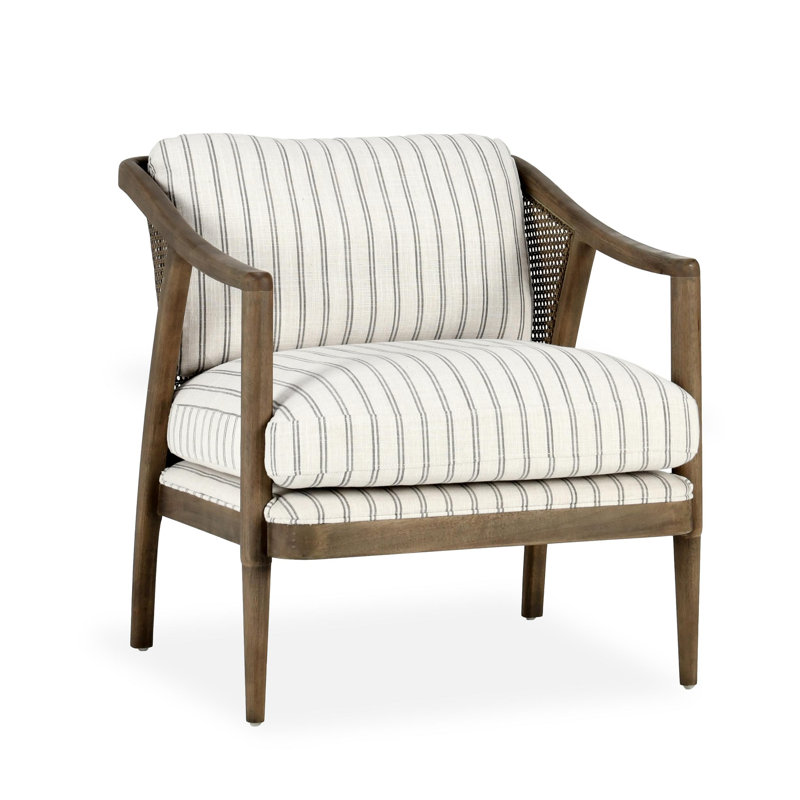 Cody Accent Chair, Gray/Beige Striped Polyester