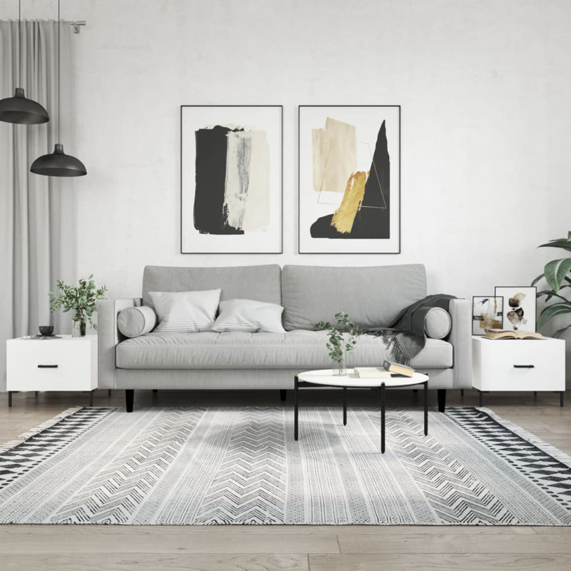 Four Leg Coffee Table with Storage, white