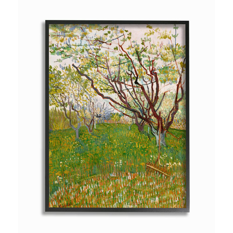« verger field green brown van gogh classic » par vincent van gogh, reproduction d’art, H 20 po x l 16 po x P 1,5 po