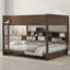 Lit superposé grand au-dessus de grand avec tablettes de rangement Kelment | Ports de chargement USB, conception peu encombrante pour chambre à coucher et dortoir-801534272