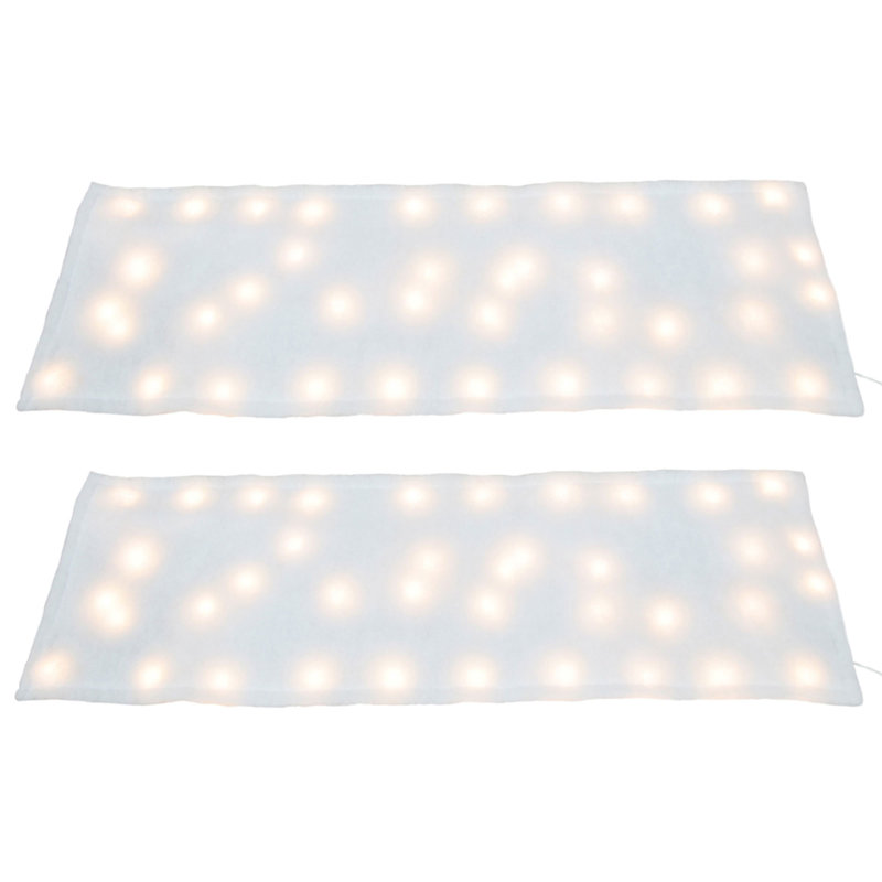  2 Pack Pre-Lit Snow Cover Blanket Holiday Decoration, 60" x 15"