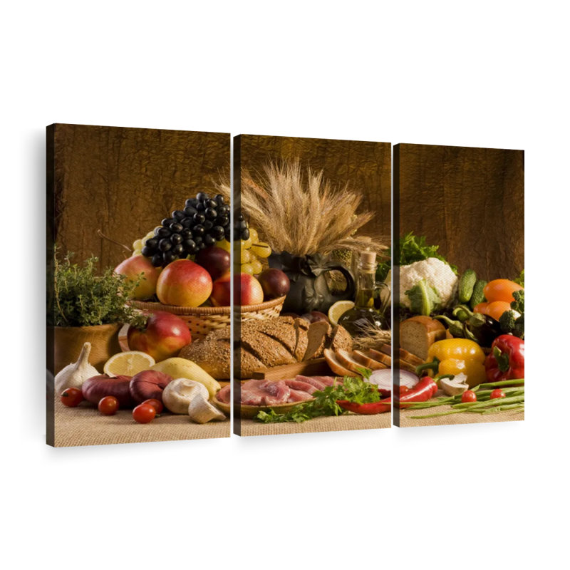 «Table Of Food», 3 pièces, H 42 po x l 65 po