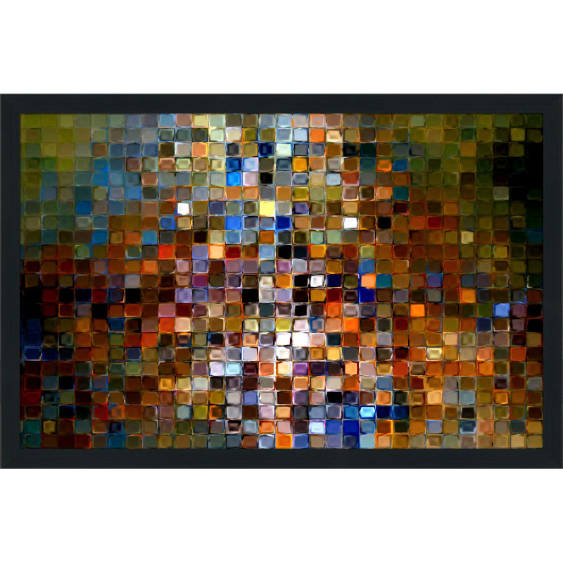 «Tile Art # 1 2007», impression, H 27,5 po x l 39,5 po x P 0,75 po, Cadre espresso