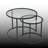 2-Piece Industrial Chic Glass & Metal Nesting Coffee Table Set