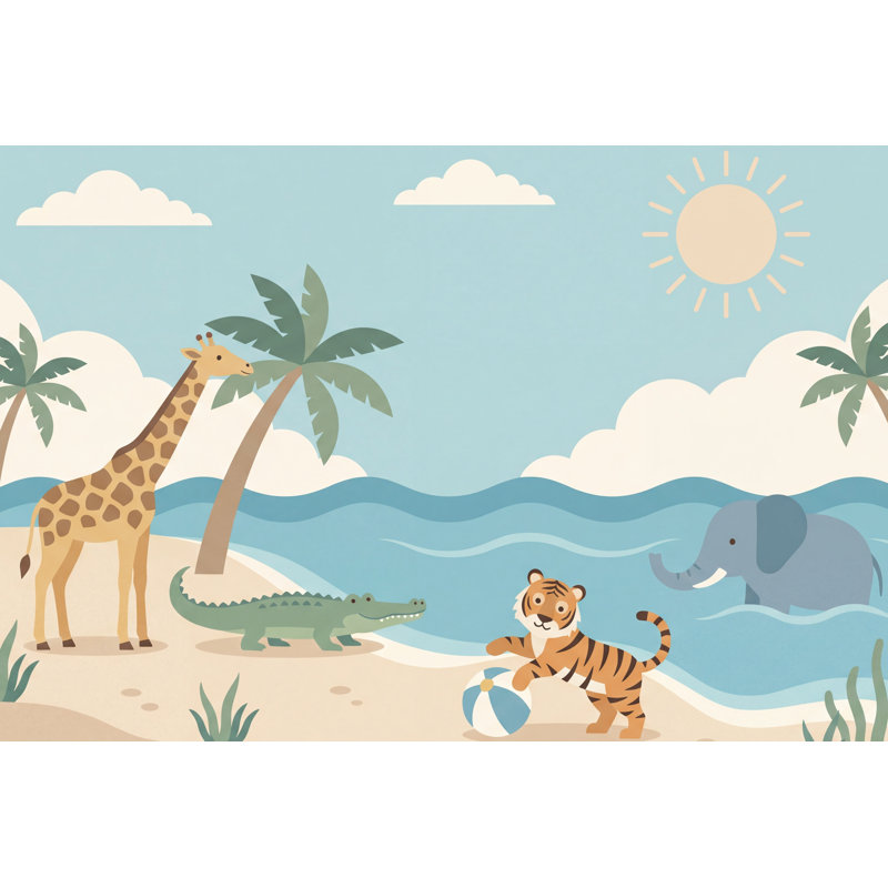 Papier peint Tropical Beach, 100 po x 96 po, Non tissé