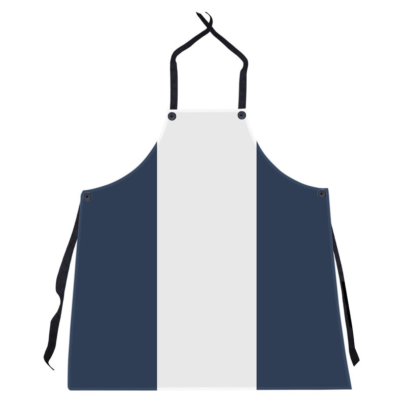 No Pattern Bib Apron, Midnight Blue/White