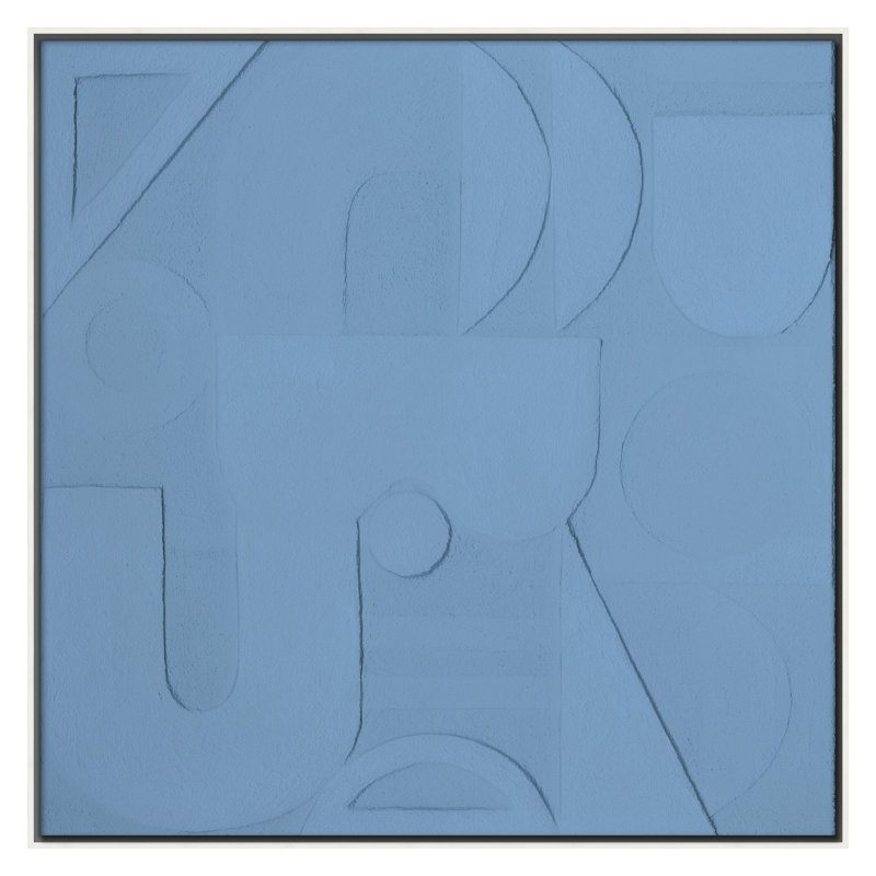 «Marbre», Bleu, H 30 po x l 30 po, Blanc