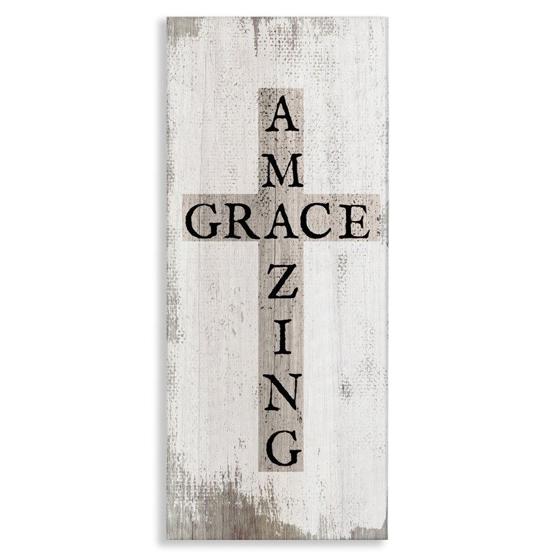 «Amazing Grace Rustic Cross» par Daphne Polselli - impression d'art graphique, H 40 po x l 17 po
