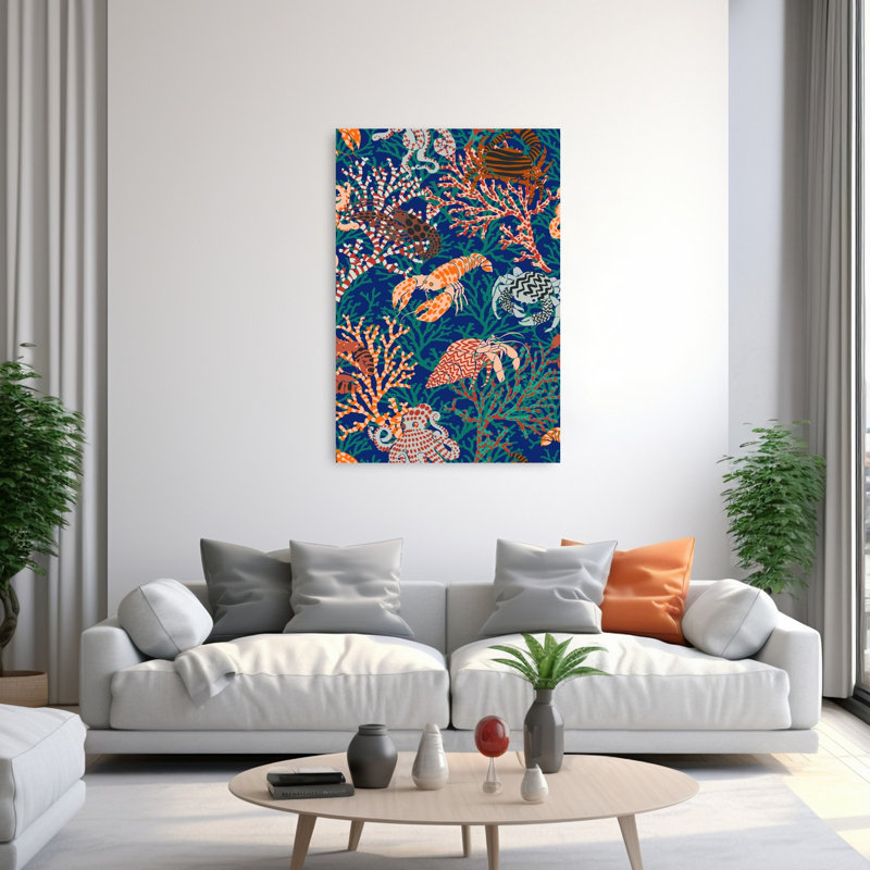 «Vibrant Ocean Life», impression d'art mural tropical, 60" H x 40" W