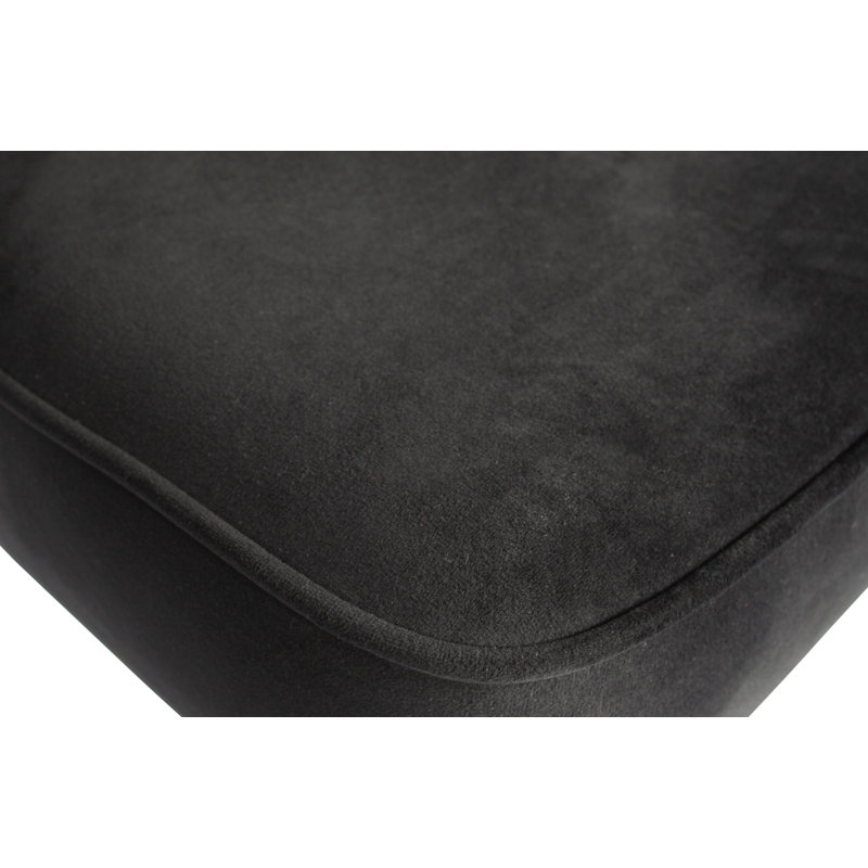 Vogue Upholstered Counter Stool with Metal Frame, Black