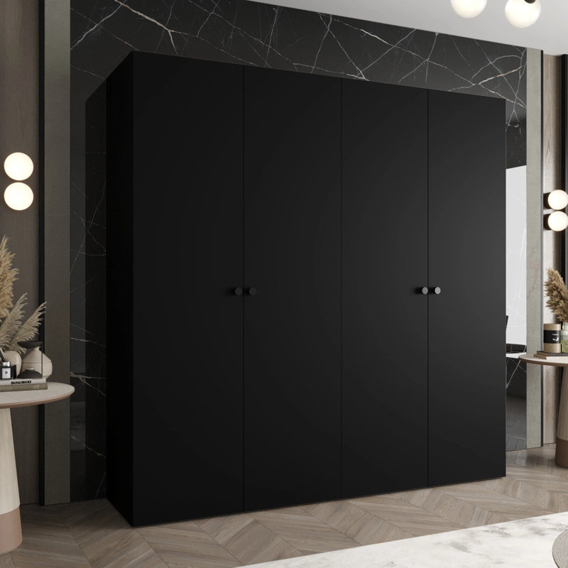 Manufactured Wood Wardrobe, Black