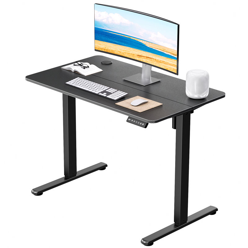 Bureau debout pour bureau à hauteur réglable, H 46,5 po x l 40 po x P 23,6 po, Noir carbone