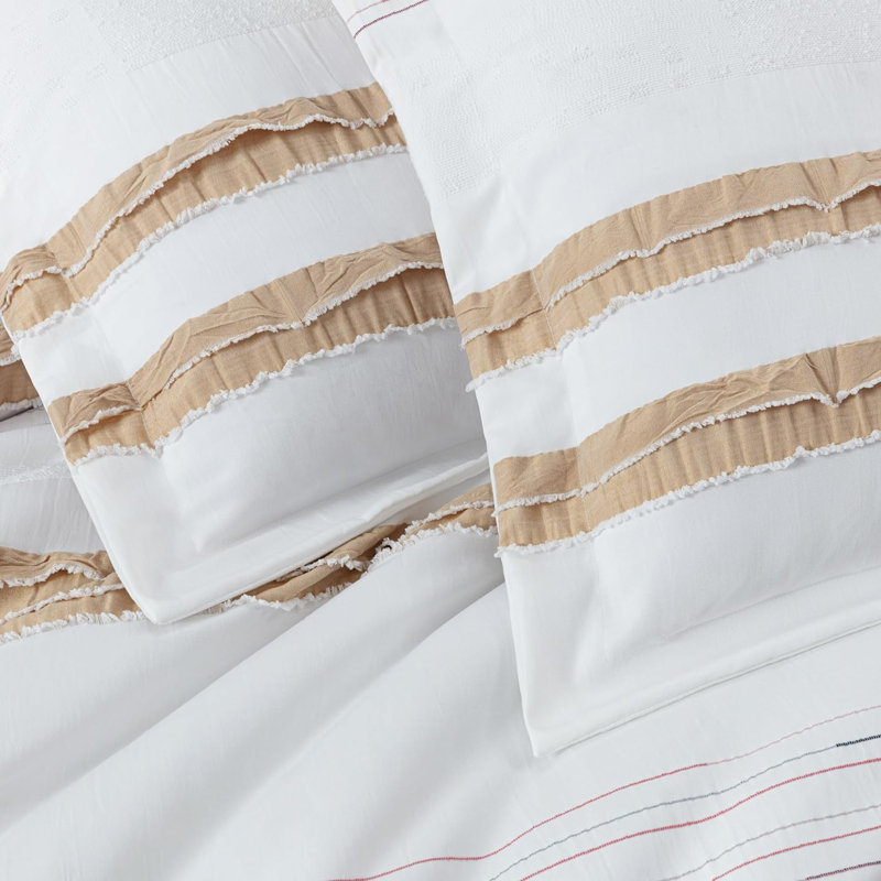 Boho Striped Soft Textured Clip Jacquard Comforter Set, KingComforter+2KingShams+2KingPillowcases