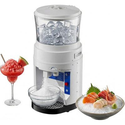 Broyeur à glace commercial 700W 700W, machine à cône de neige de sortie 1200LBS / H 500RPM, grande trémie de 4,23 gallons avec lame en acier inoxydable pour les casse-croûte, les camions de nourriture et les fêtes, blanc