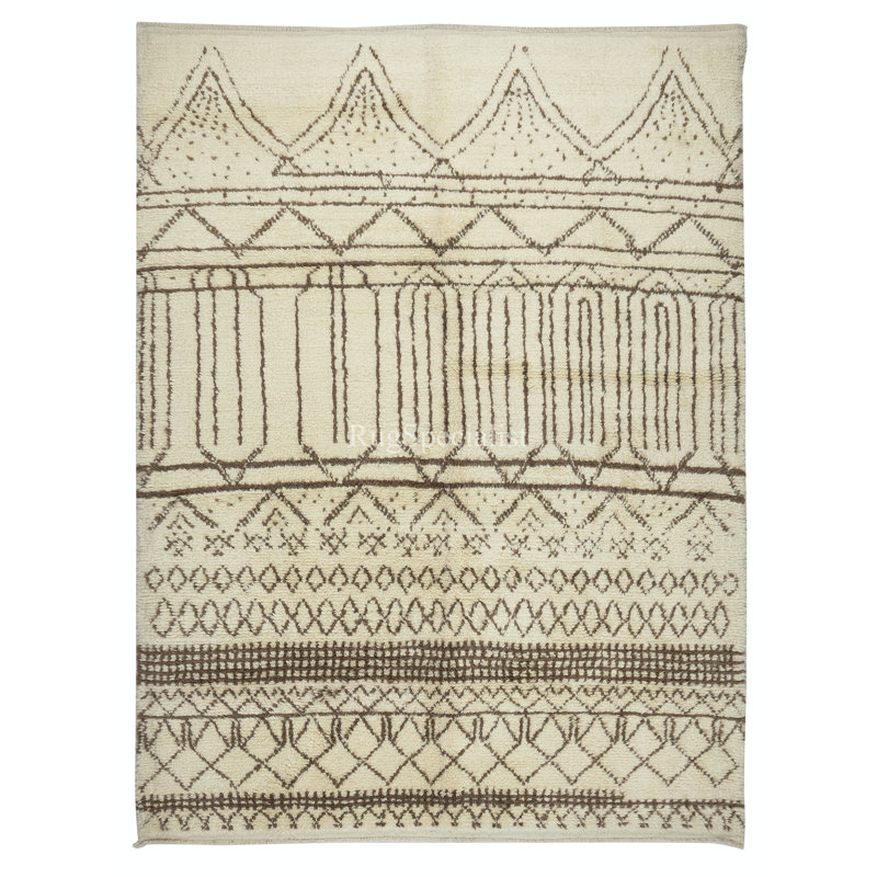 Tapis marocain fabriqué à la main en laine naturelle