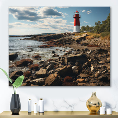 " USA New England Sea Lighthouse " Watercolor Print