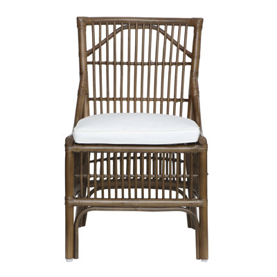 Chaise de salle à manger en rotin Winston II, ensemble de 2, H 35 po, brun moyen