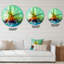 Abstrait paysage marin coloré III - horloge murale moderne-59914486
