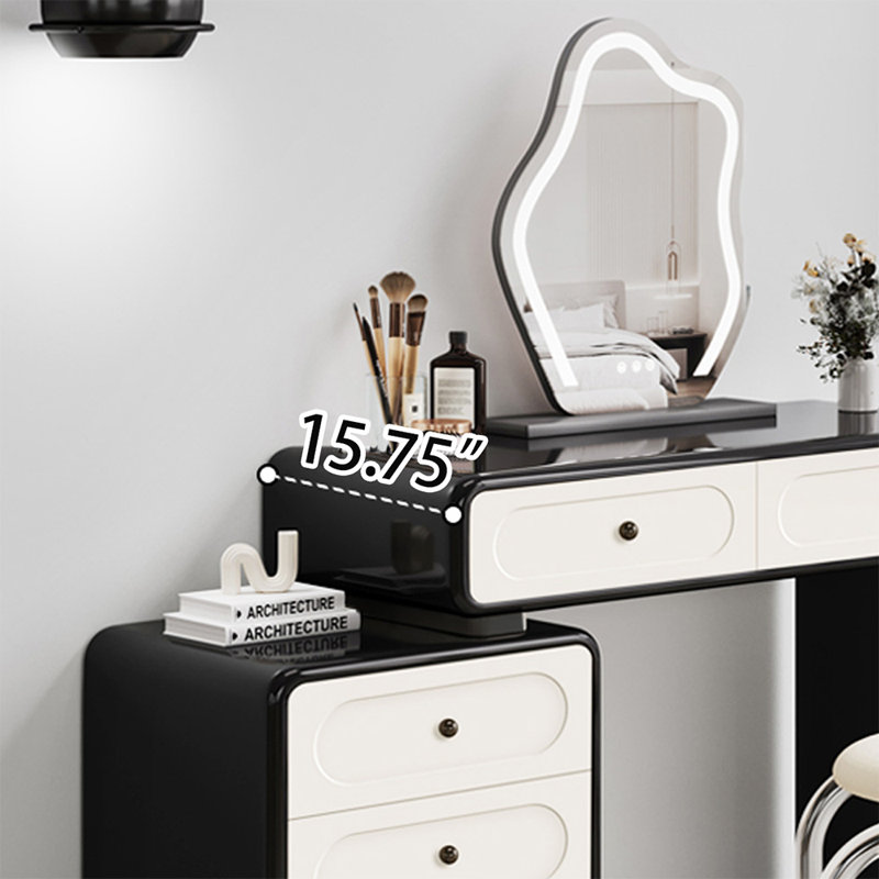 Makeup Vanity with Light mirror,5 drawers