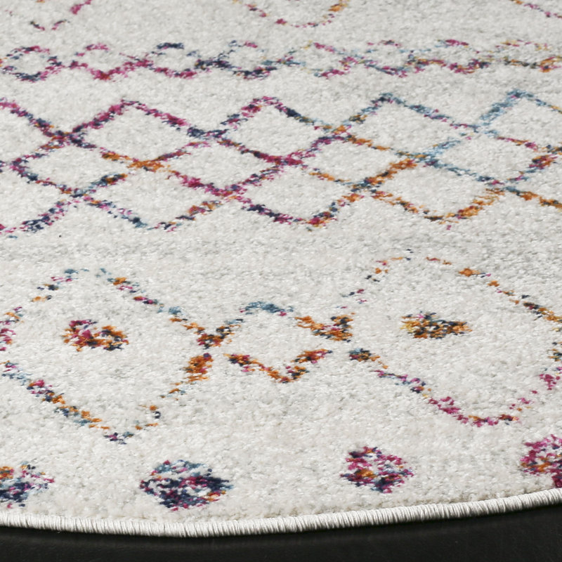 Desma Power Loom Ivory Rug, Round 201 cm