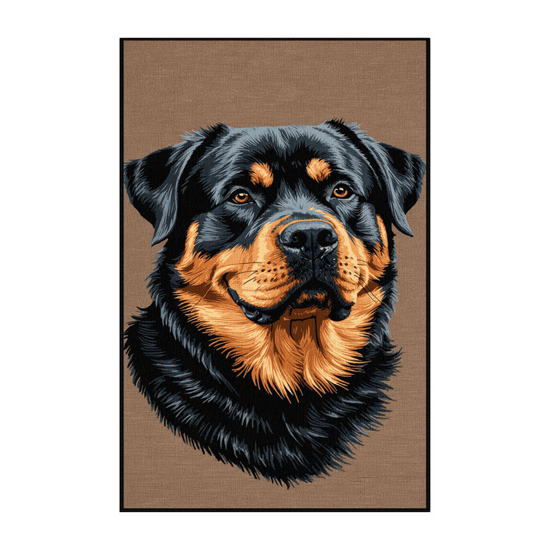  Washable Rottweiler Dogs Area Rug, Rectangle 2' x 3'