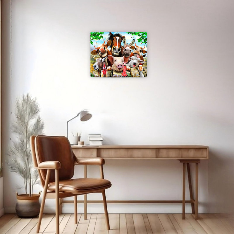 Art mural heureux 24 po x 18 po Happy Farm