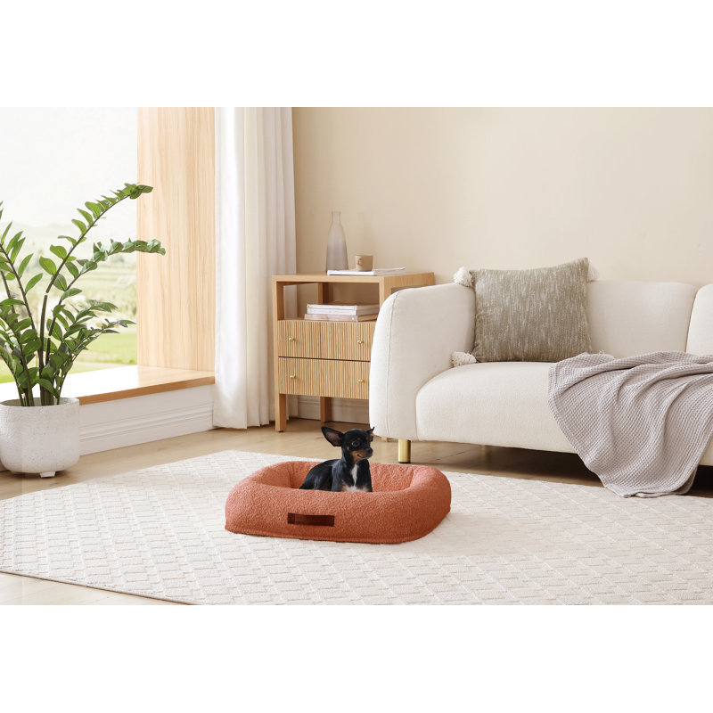 Lit en mousse à mémoire de forme pour animaux Arlee Home & Pet, Orange / Terre cuite, H 5 po x l 26 po x P 22 po