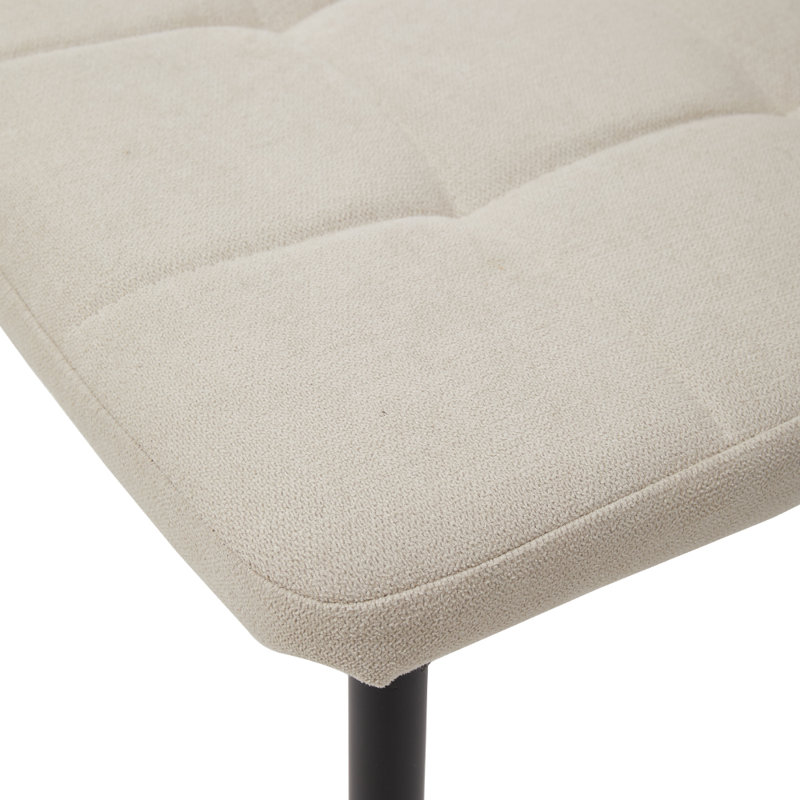 40cm H Linen Upholstered Upholstered Back Side Chair, Beige White