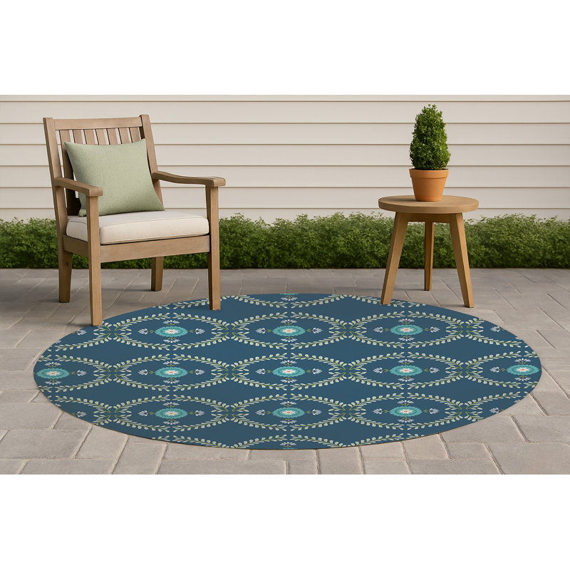 Bree Non Slip Outdoor Rug, Round 5'